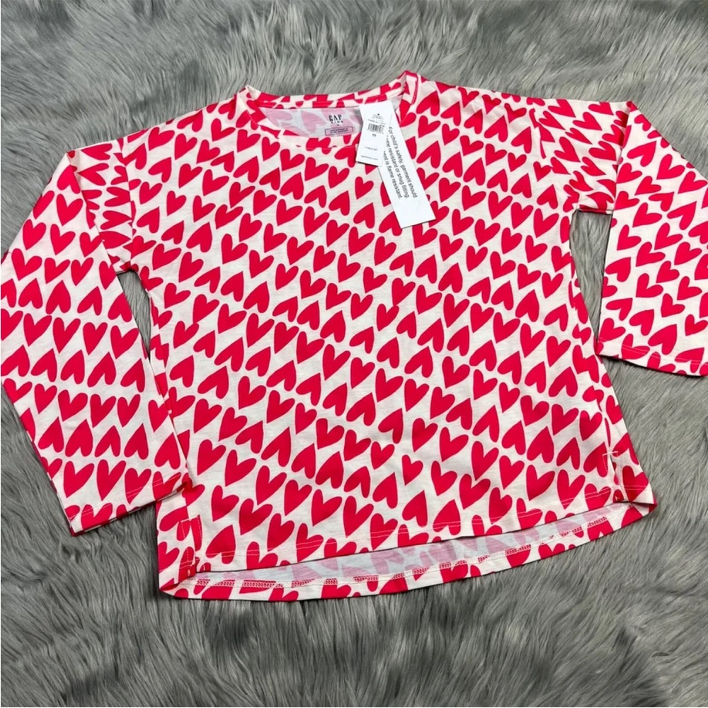 Gap Kids Girls Heart Long Sleeve Pajama Top Size 10